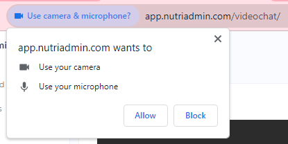microphone and video permission pop up